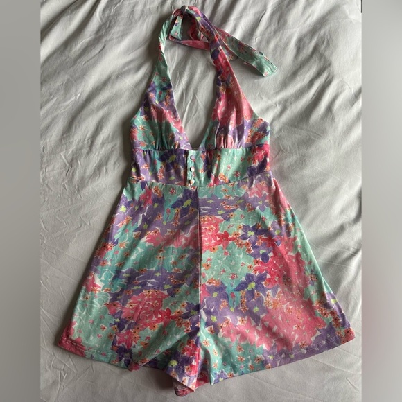 Showpo. Dresses & Skirts - Showpo Colorful Floral Halter Romper One Piece